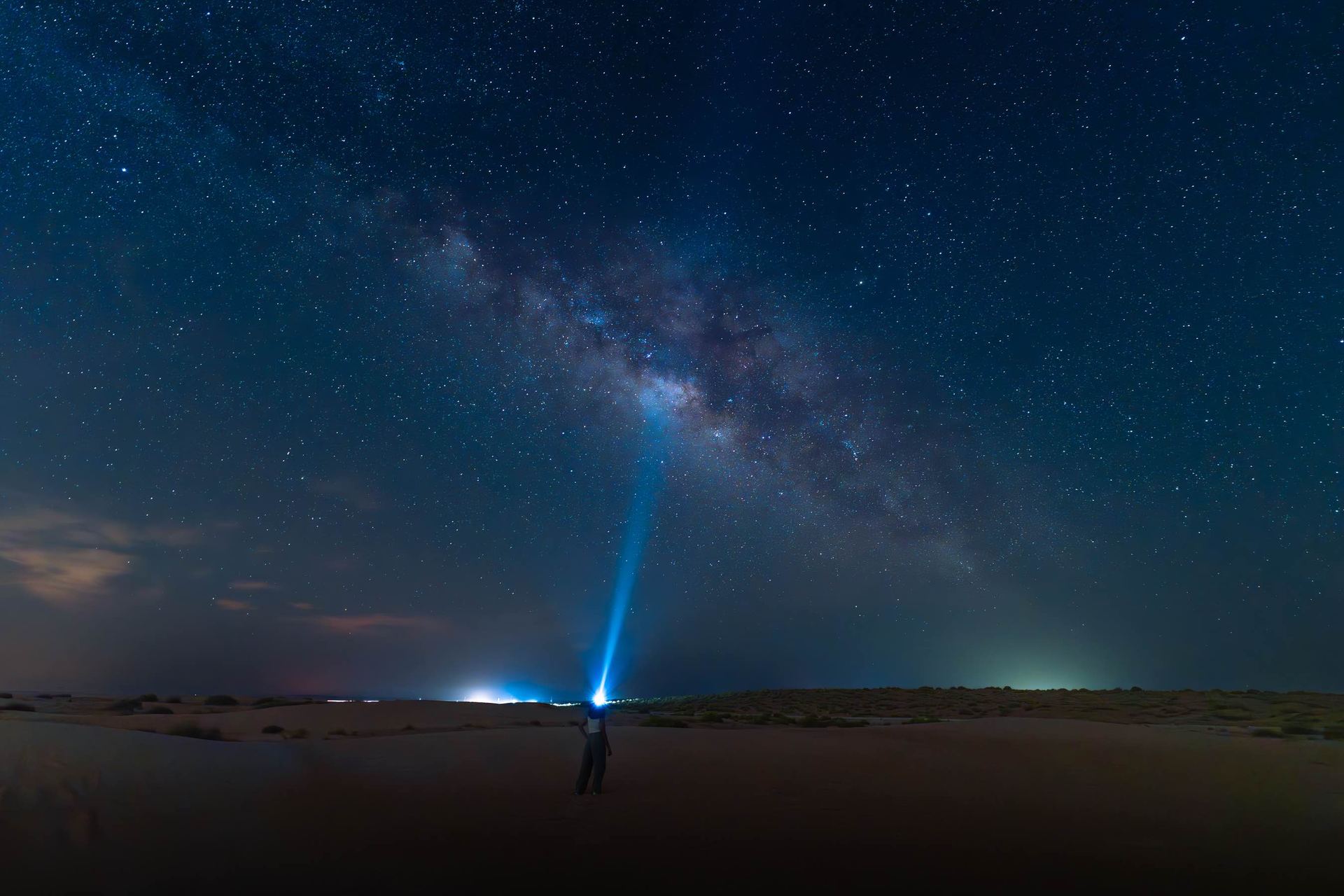 Milky Way over the Al Quaa desert at night near Abu Dhabi, UAE