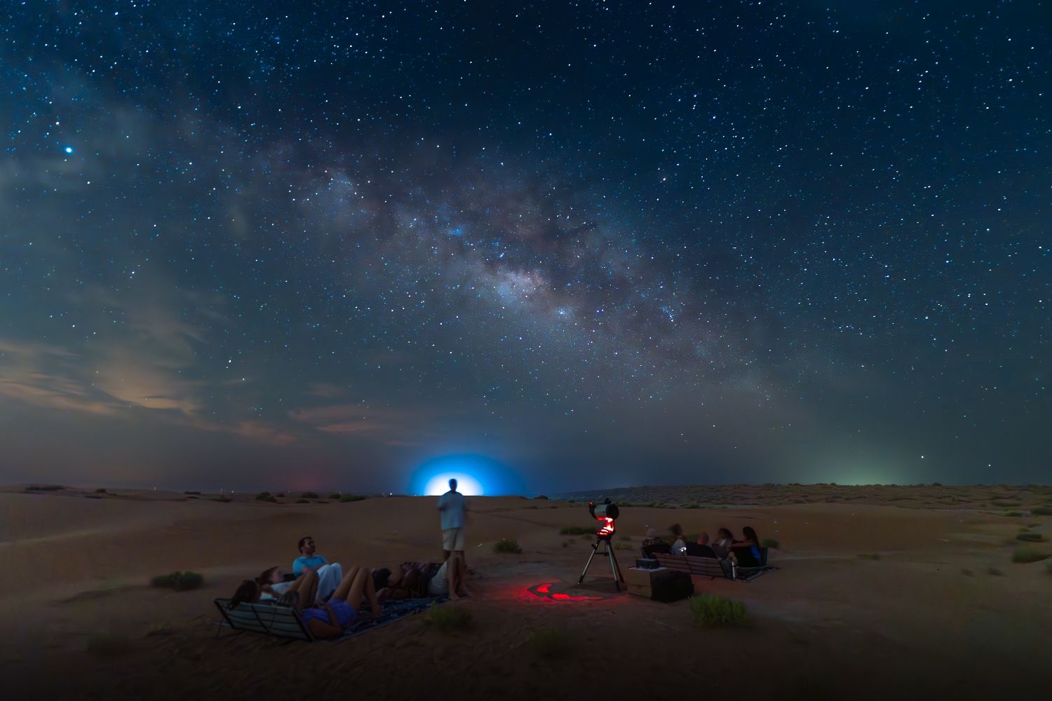 Guided telescope stargazing session at Al Quaa near Abu Dhabi